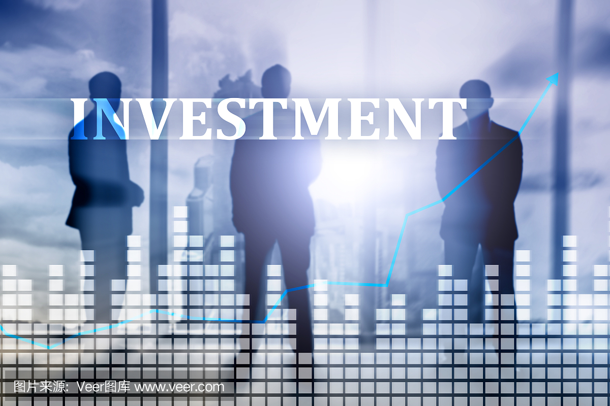 投資、投資回報率、金融市場概念。雙重曝光。